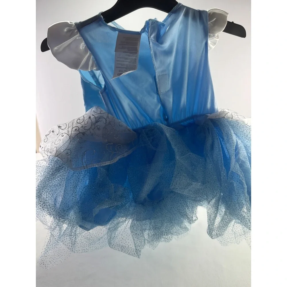 Disney Dress Baby 6-12M Blue Cinderella Princess Costume Glitter Tulle Top XL
